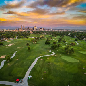 city park drone photo