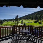 View from the upper deck looking at the course