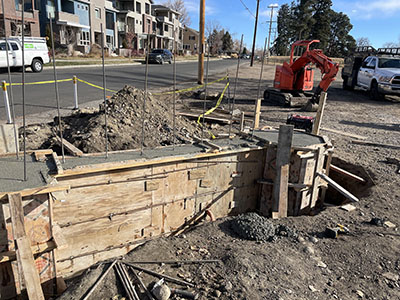 Wall and Pillars being poured 12-7-22